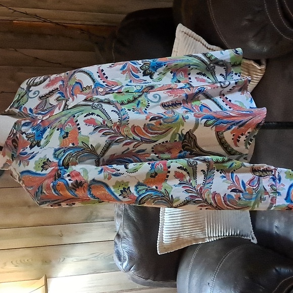 Lauren Ralph Lauren Colorful Paisley Button Down Long Sleeve Shirt Size L - Picture 5 of 9